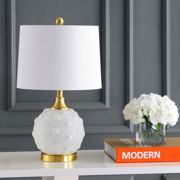 Ilsa 22" Dotted Glass/Metal LED Table Lamp - JONATHAN Y